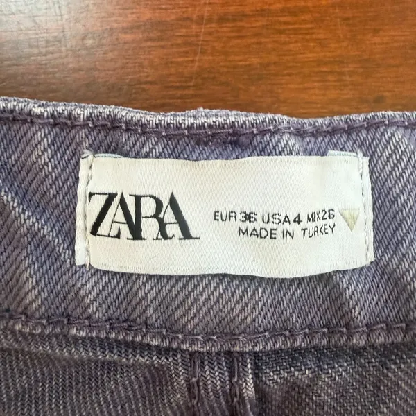 ZARA Purple Wide Leg Denim Jeans Size 4 - Image 8