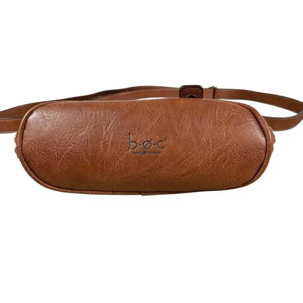 b.ø.c Born Concept Cognac Brown Faux Leather Crossbody Bag Messenger Purse - Image 6