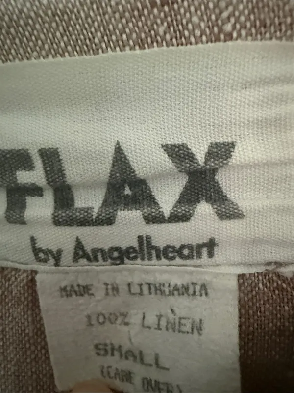 Flax by Angelheart long sleeve 100% linen button down shirt size small . - Image 5