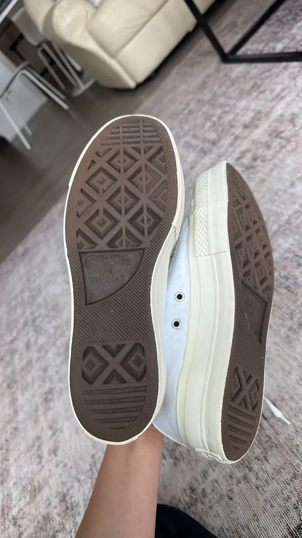 Converse Custom Cream And White High Top - Image 4