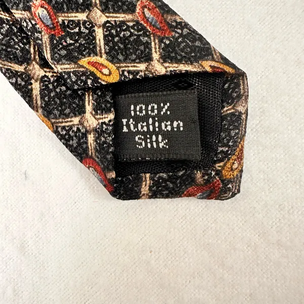 Bugatti Mens Tie Grey & Mauve Paisley Necktie Silk Office Party - Image 7