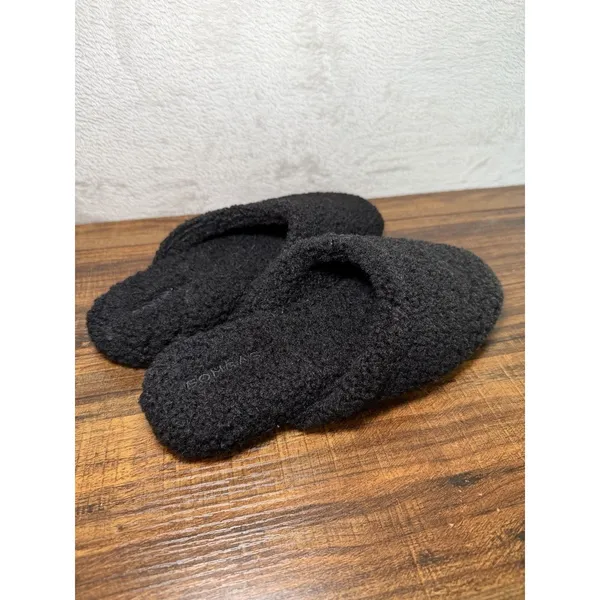 Bombas Sunday Slipper Faux-Fur Sherpa Slip-On Mule In Black - Women's Size 6 - Image 5