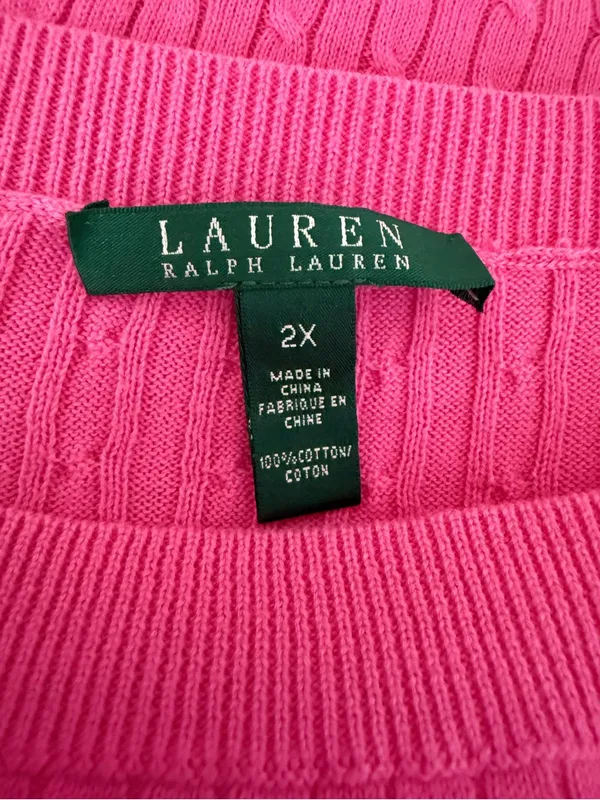 Lauren Ralph Lauren Hot Pink Cable Knit Sweater - Image 8