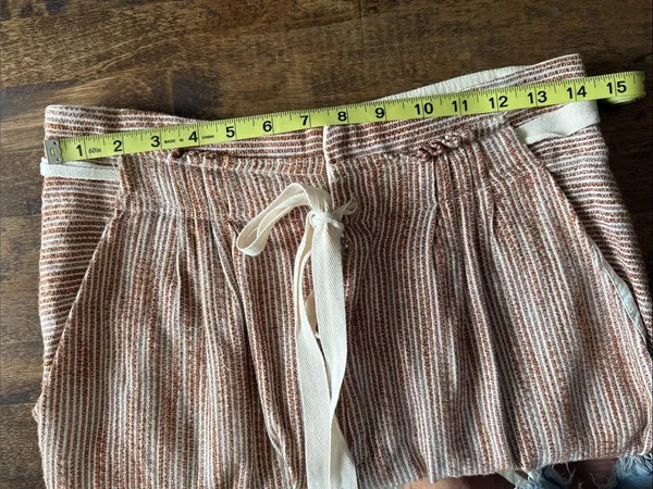 FREE PEOPLE Caraway Tapered Striped Cotton Pants Size 4 NWT Boho Coastal Casual - Image 9