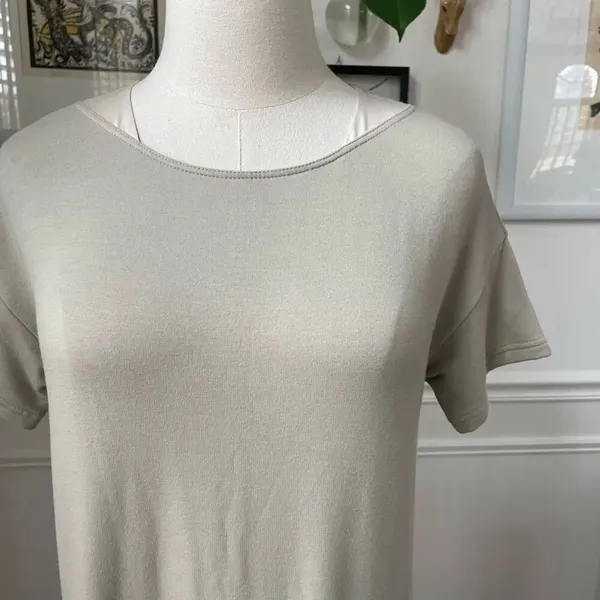 Lafayette 148 New York Taupe Stretchy Shift Dress P S - Image 3
