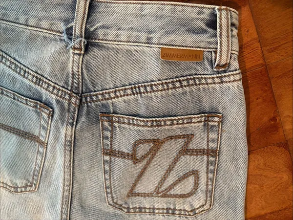 Zimmermann Patch Pocket Z Sailor Jeans Light Washed Flare Size 24 - Image 4