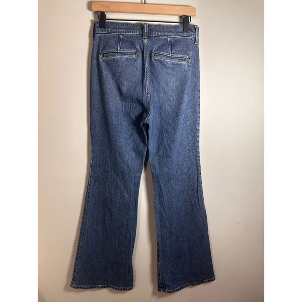 J.Crew \'96 Flare Jeans Super‎ High Rise Blue Patch Pocket RE-96-IDG 26 NWOT - Image 5