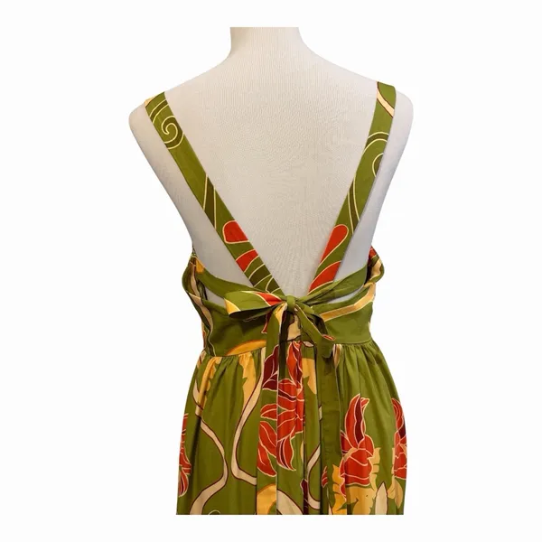 ZARA Size-M Womens‎ Midi Dress Tropical Green Bohemian - Image 9