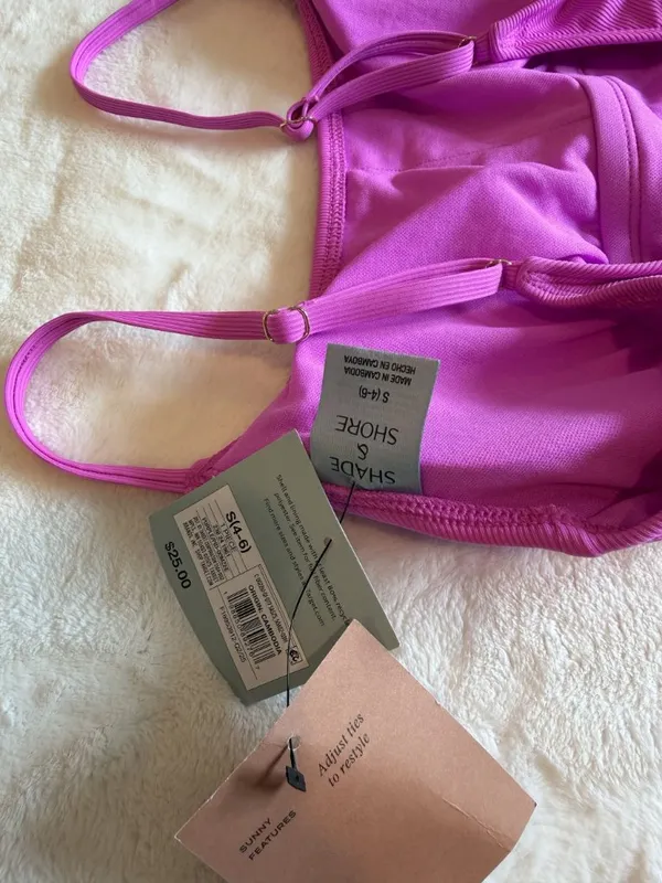 NWT Shade & Shore Purple Medium Coverage One Piece Swimsuit - Size: Small - Image 5