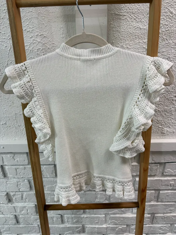 Tularosa Knit Ruffle Sleeve Sweater Top - Image 4