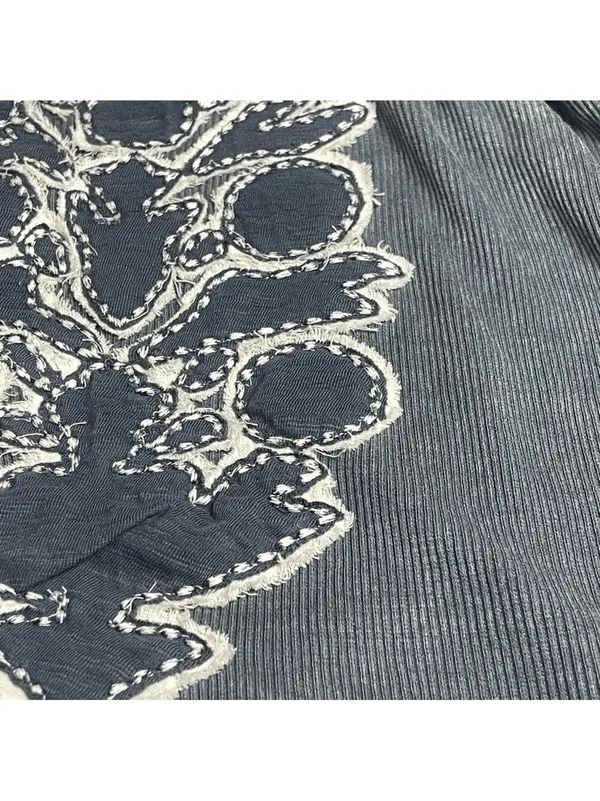 Free People FP Movement Harmony Tee - blue indigo combo burnout graphic Sz Large - Image 15
