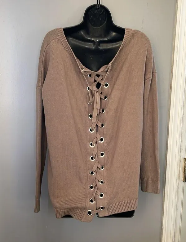 Express Lace Up Back Tunic Sweater size M - Image 4