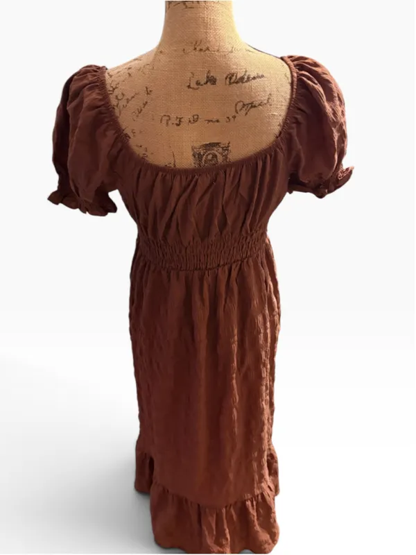 No Comment Brown Midi Dress Women’s Size L - Image 5