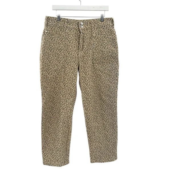Anthropologie Pilcro The Wanderer Mid Rise Relax Leg‎ Jeans Leopard Size 31 - Image 7