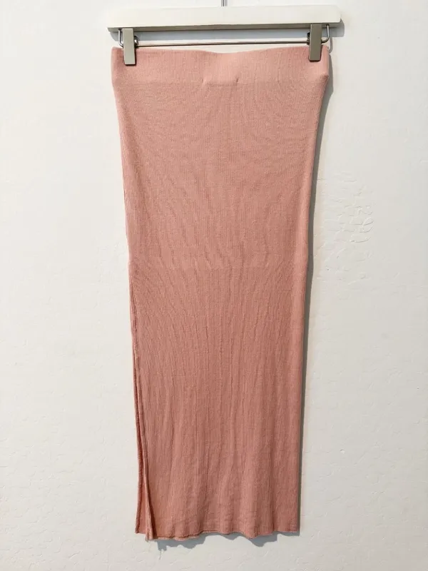 Cotton Citizen Melbourne Midi Skirt Small Pink Side Slit Night Out Minimalist - Image 9