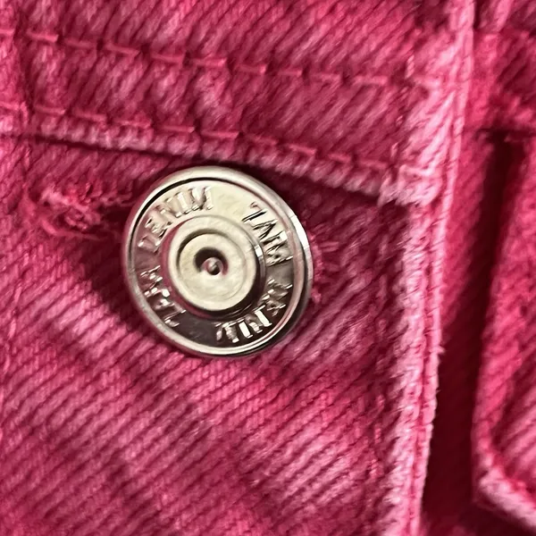 Zara Z1975 Cropped Denim‎ Jean Jacket Barbiecore Pink Size Medium - Image 6