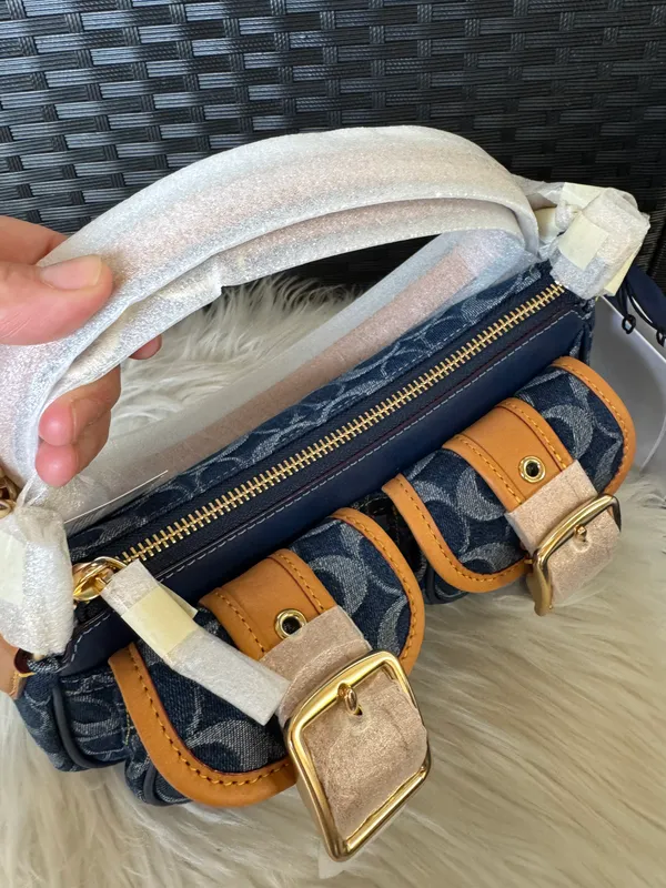 Coach New Ashton Bag In Signature Denim cy700 with cherry charm - Image 8