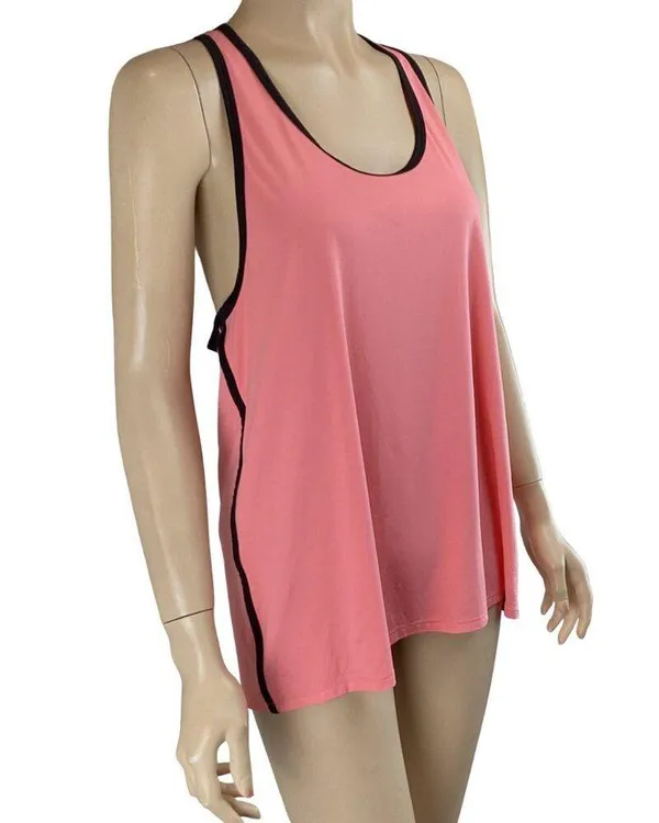 Alo Yoga Womens Racerback Tank Top Size‎ Large Pink & BLack Stretch - Image 3