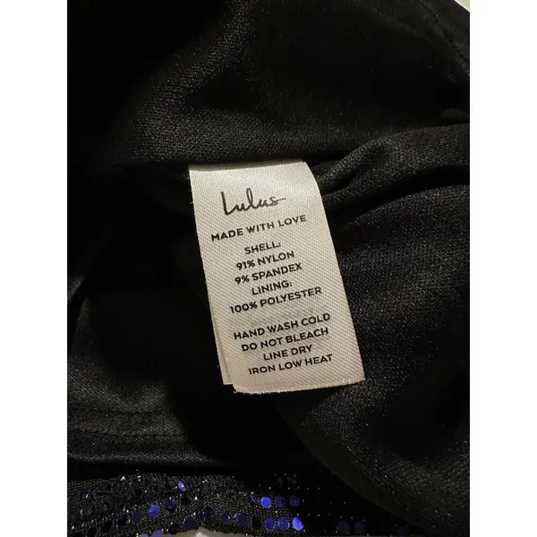 Lulus Women’s Shiny Purplish Blue Party Dress Sz XL Gathered Side - Image 8