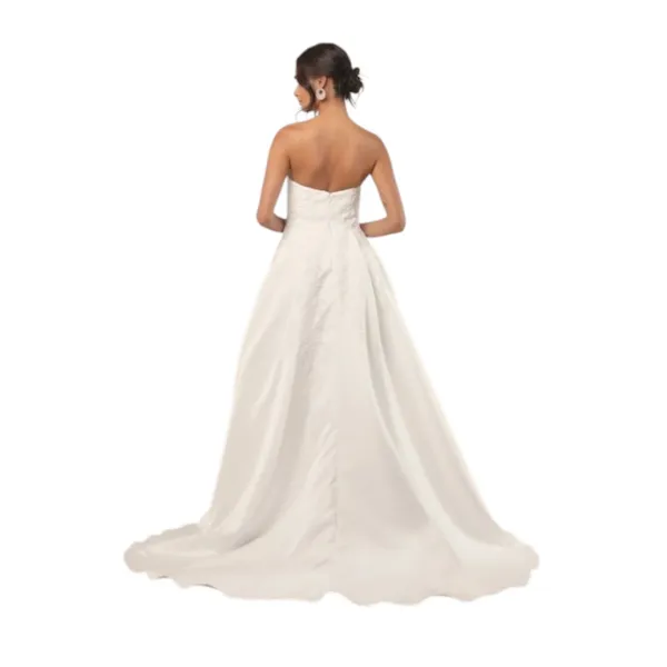 Lulus White Strapless Wedding Dress with Beaded Embroidery NWT Size 12 - Image 2