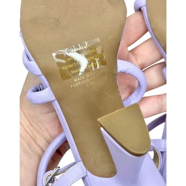 BP Sandals Womens Size 5.5 Lilac‎ Wraparound Square Toe Strappy Heels - Image 7