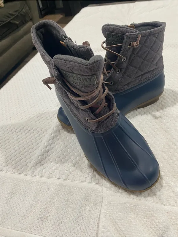 Sperry Gray and Brown Waterproof Rubber Boots - Image 2
