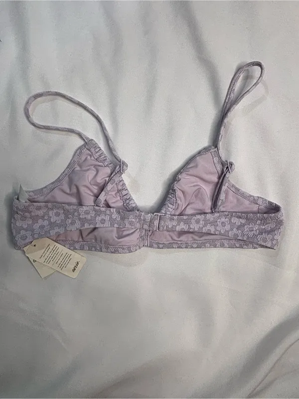 aerie Lavender Floral Lace Bikini Top - Image 5