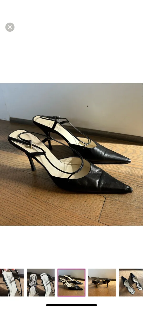 Authentic Vintage Prada Strappy Kitten Heels - Image 8