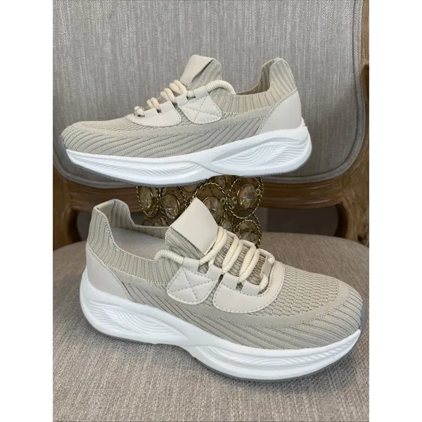 Outwoods Women's lightweight athletic mom sneaker resort travel cream color 6.5 comfort - Image 12