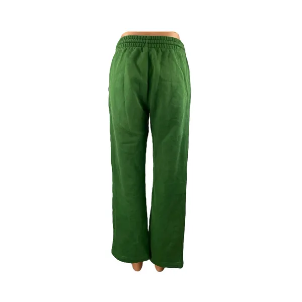 Aritzia TNA Sweatfleece Green Elastic Waist Wide Leg Trousers Sweatpants Size XS - Image 3