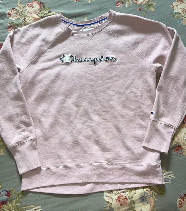 Champion Sweatshirt Light Pink Size Adult Large Vintage - Image 6