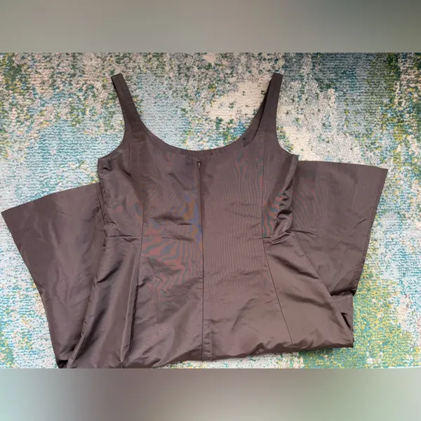 Vintage Y2K J. Crew brown silk holiday sleeveless dress, size 12 - Image 11