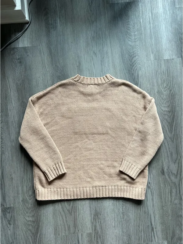 Sincerely Jules Tan And White Bow Sweater Size XS - Image 2
