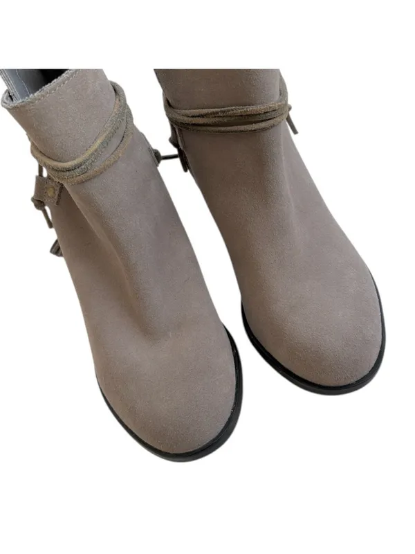 EUC Sorel Leather Farah Waterproof Ankle Boots Taupe Grey Size 8 - Image 5