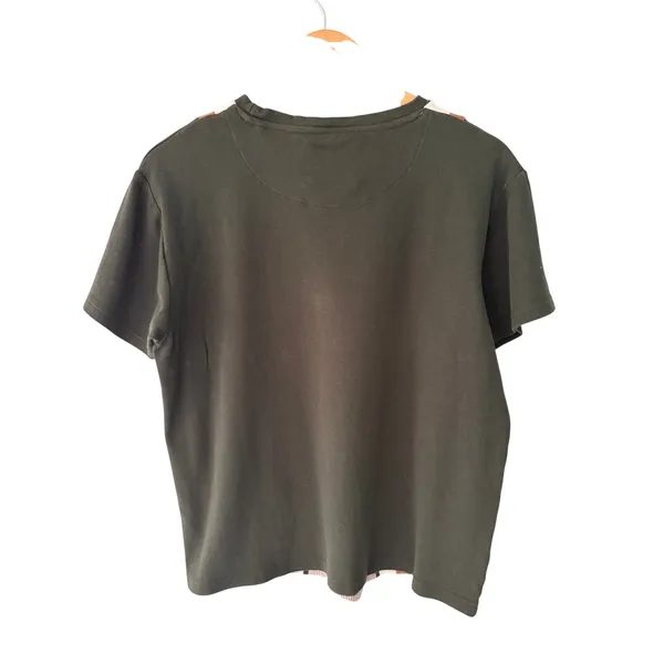 Denim & Flower Ricky Singh Color Block T-Shirt Black Brown Cream USA L - Image 5