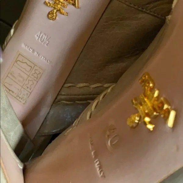 Prada Beige Platform Peeptoe Sandals - Image 7