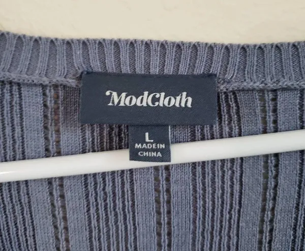 Modcloth Boatneck Long Sleeve Ribbed Cable Knit Pullover Tunic Sweater Large - Image 9