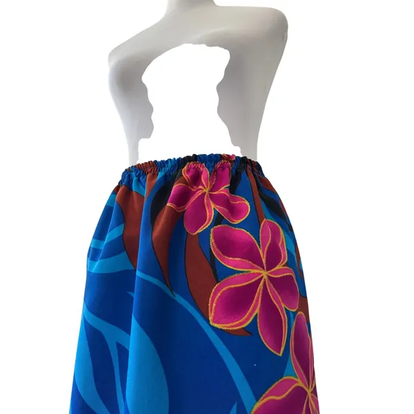 Handmade Tropical Sparkly Floral Print Elastic Waist Maxi Skirt - Image 6