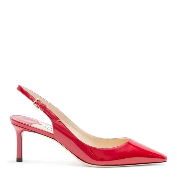 Jimmy Choo Erin 60 slingback kitten heel pumps in red patent leather - Image 2