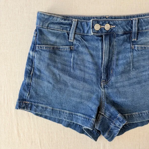 American Eagle Stretch Denim Mom Shorts Womens 4 Blue - Image 6