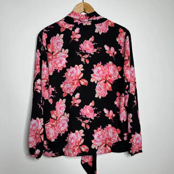 J. Crew NWT Midnight Rose Tie Neck Long Sleeve Blouse Size Small - Image 8