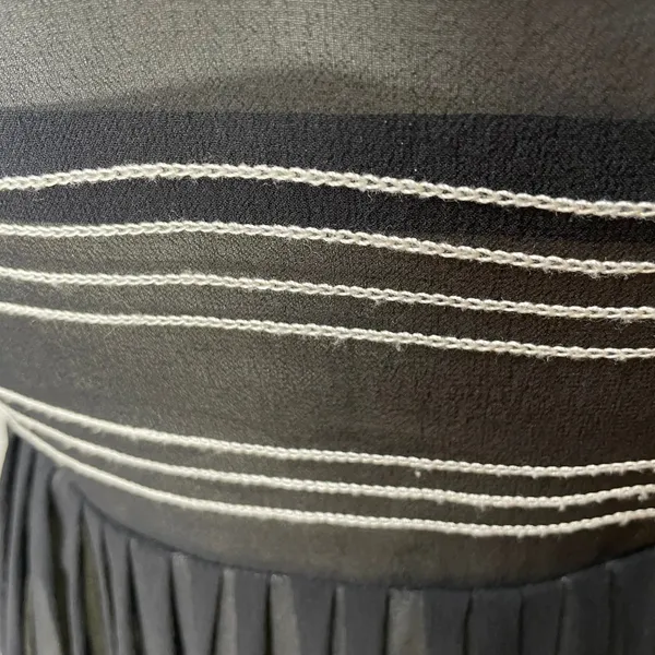 Anthropologie Hitherto Silk Dress Stripes Retro Sleeveless Fit‎ and Flare Black - Image 15