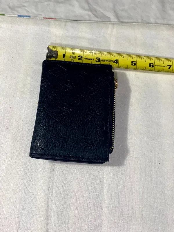 Adrienne Vittadini Black Zip Around Wallet Faux Leather Snap Closure - Image 4