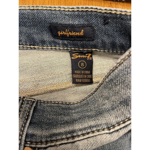 Seven7 Seven For All Mankind Jeans Women's Size 8 Cropped Girlfriend Capri Stretch - Image 3