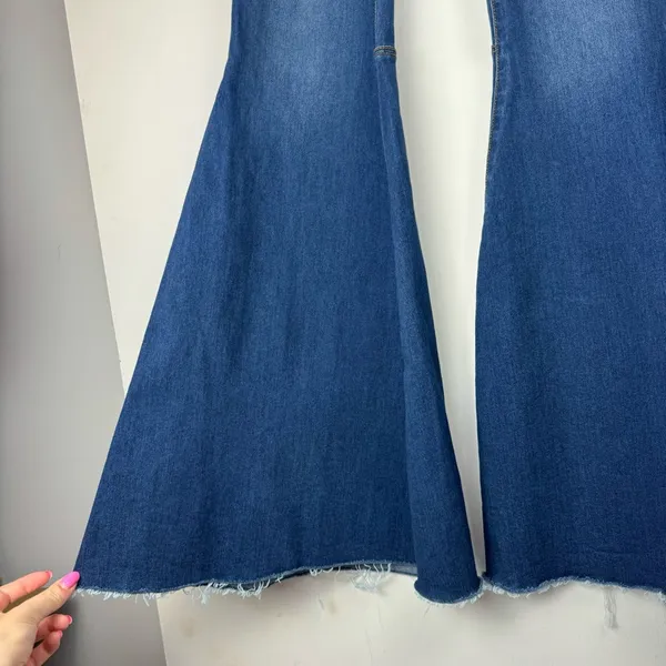 Free People Just Float On Flare Jeans Sz 26 Dark Wash Denim Stretch Western - Image 9