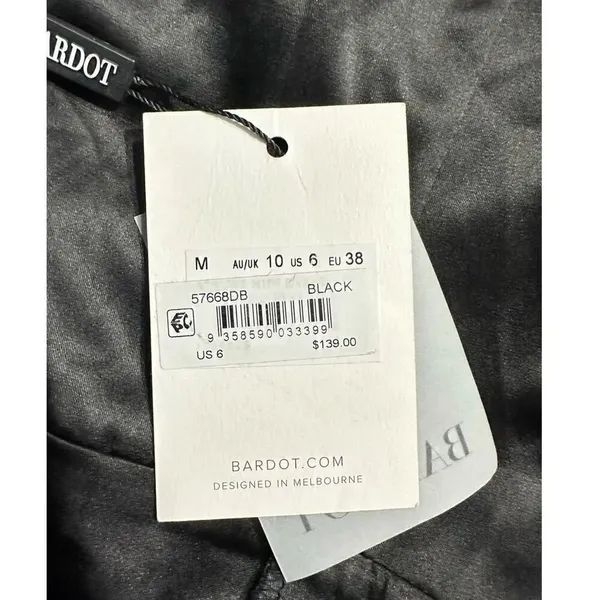 Bardot Adeline Midi Dress Women's 6 Black Sheath Sleeveless Plunge Neck NWT - Image 9