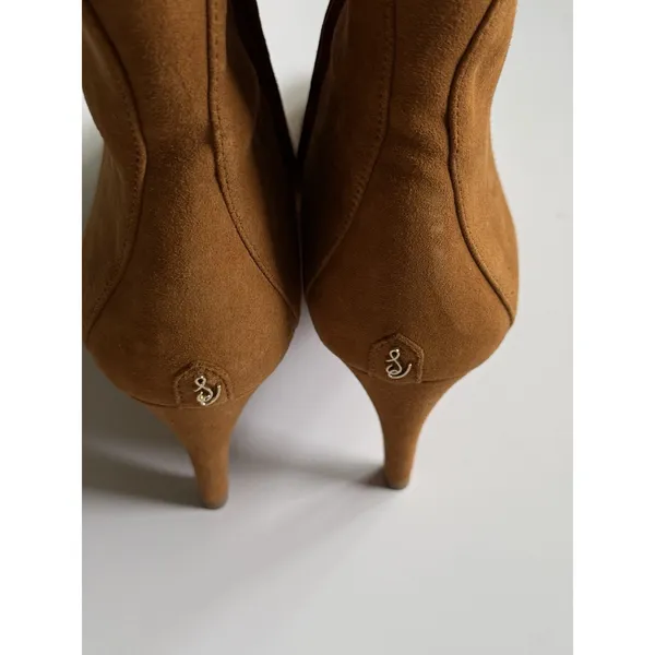 Sam Edelman Usha Suede Pointed Toe Ankle Boots Womens 10 Brown Stiletto Heel - Image 5