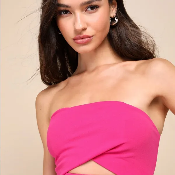 Lulu's Fuchsia Strapless Maxi Dress - Image 3
