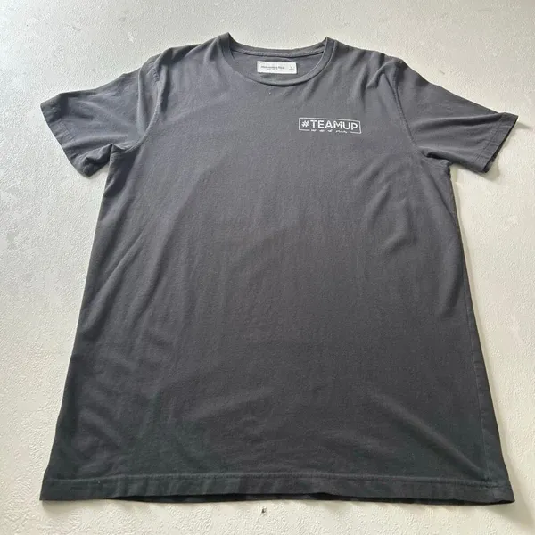 Abercrombie & Fitch #TEAMUP Graphic Tee | Soft Black Cotton T-Shirt | Size L - Image 4