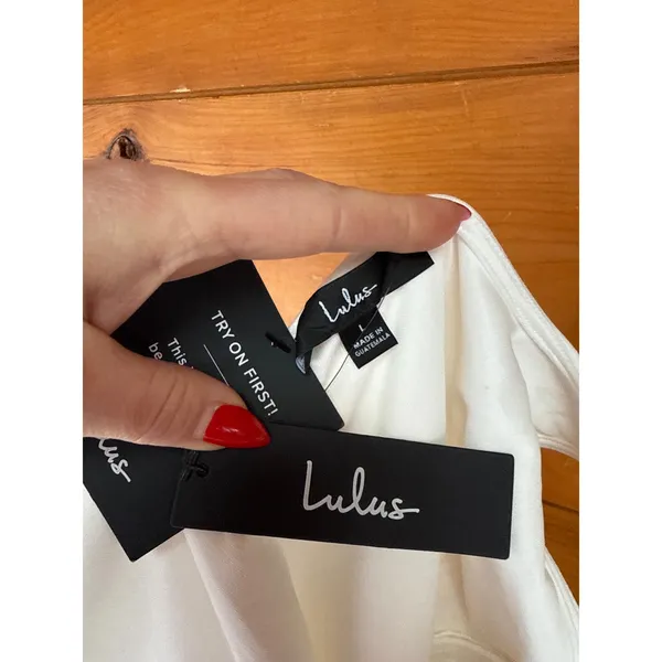 Lulus Always Admired White Sleeveless Mini Dress Weekend Square Neck Short Large - Image 5